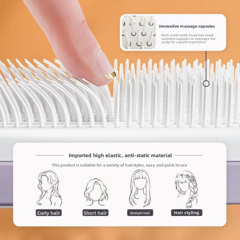 Rotating and lifting hair comb with anti-static function