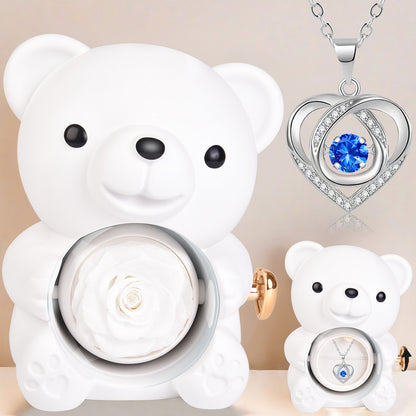Rotating Bear Eternal Flower Jewelry Gift Box