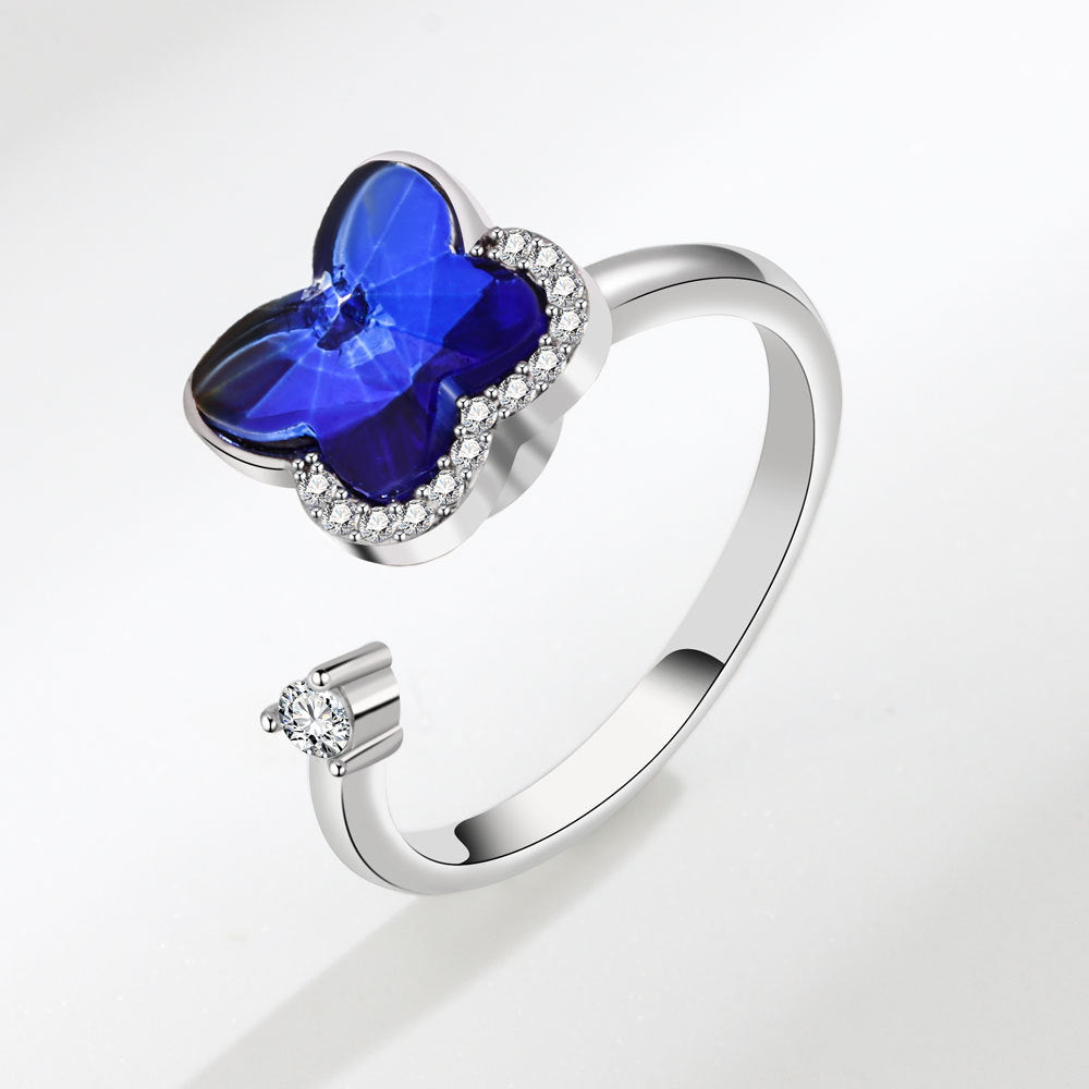Rotating Butterfly Adjustable Ring