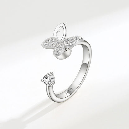 Rotating Butterfly Adjustable Ring