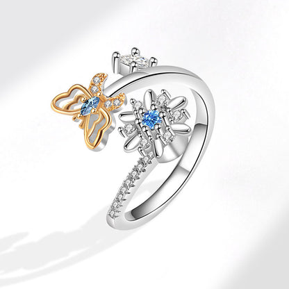 Rotating Butterfly Adjustable Ring