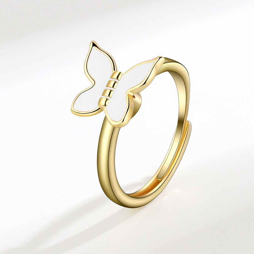 Rotating Butterfly Adjustable Ring