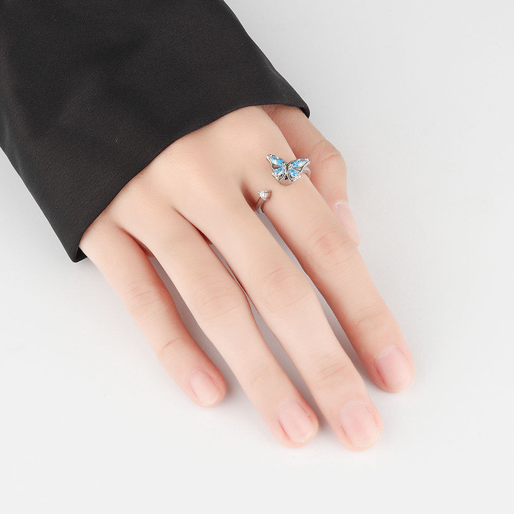 Rotating Butterfly Adjustable Ring