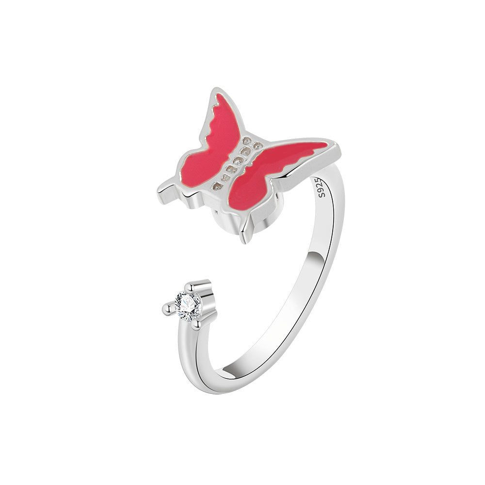 Rotating Butterfly Adjustable Ring