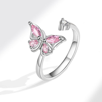 Rotating Butterfly Adjustable Ring