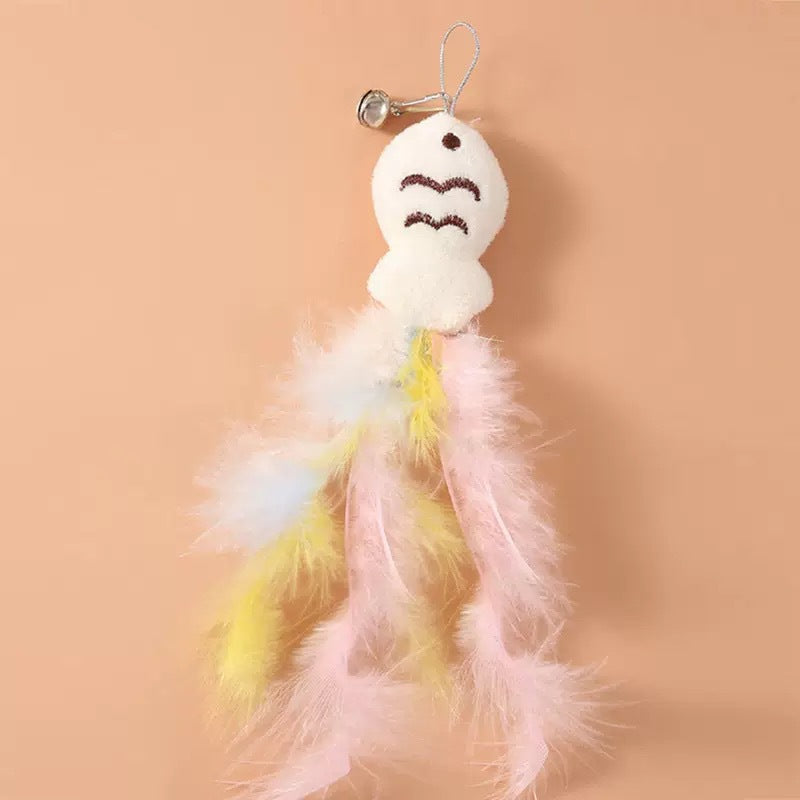 Rotating Cat Teaser Toy with Replaceable Heads