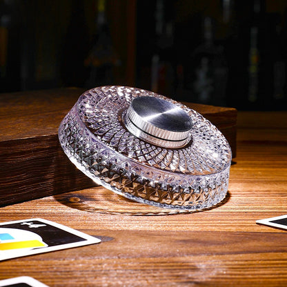 Rotating Crystal Base Whiskey Glass