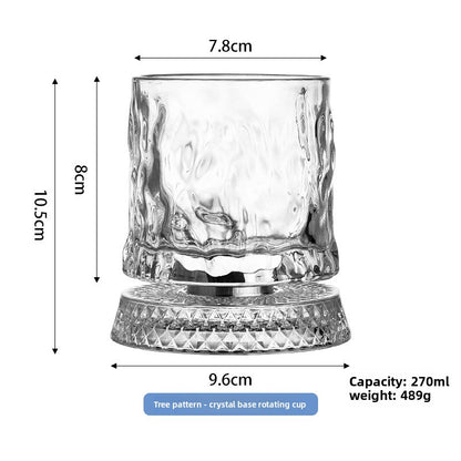 Rotating Crystal Base Whiskey Glass