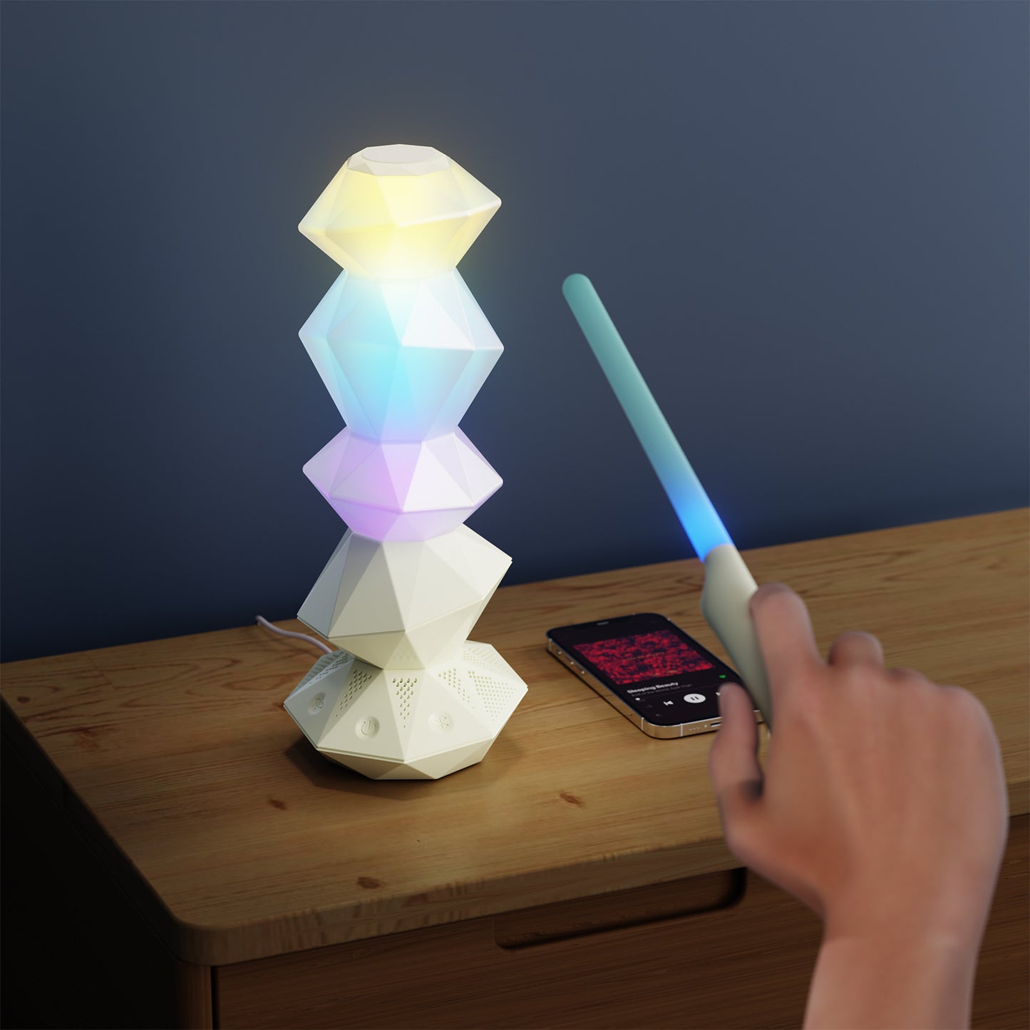 Rotating Crystal Bluetooth Atmosphere Lamp with Night Light