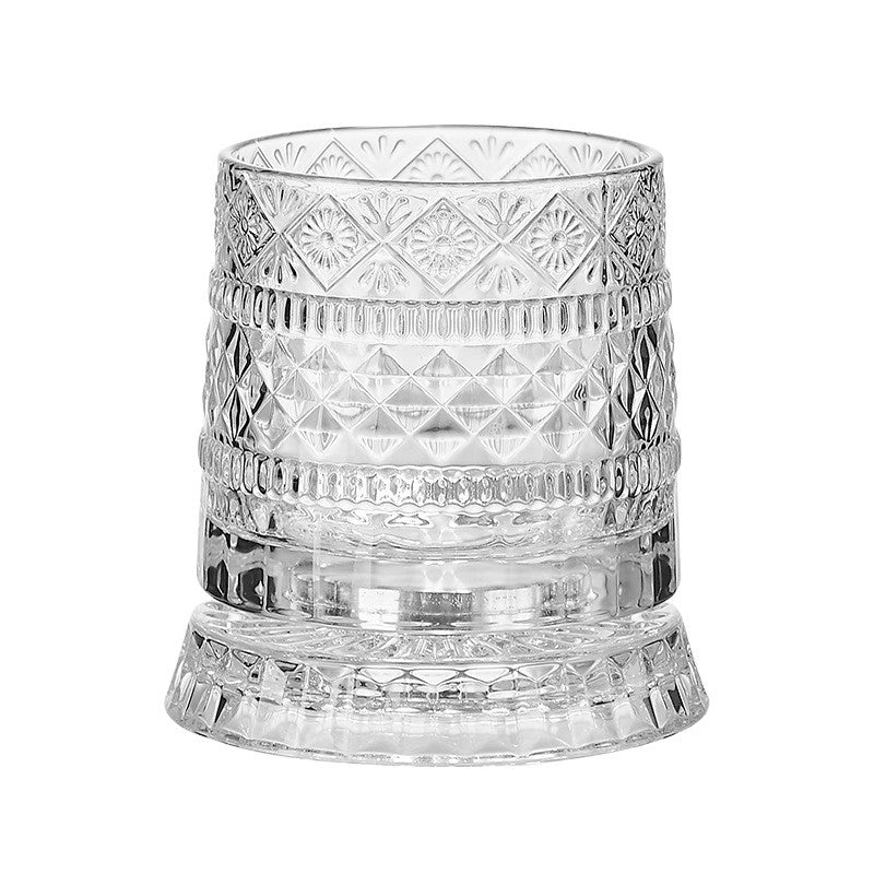 Rotating Crystal Glass Whiskey Wine Cup