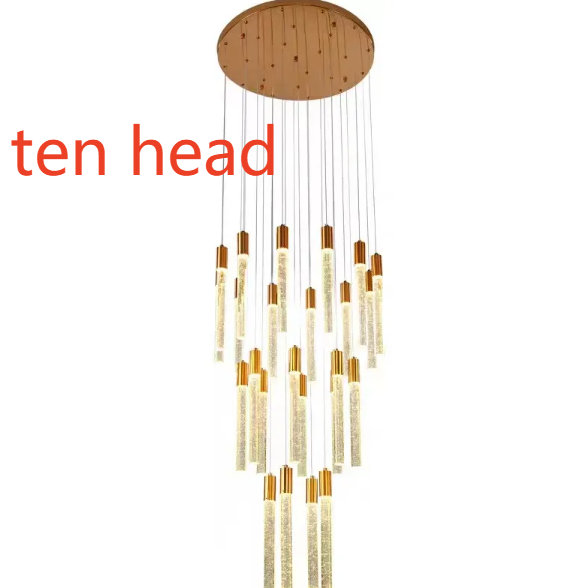 Rotating Crystal Staircase Chandelier LED Lighting