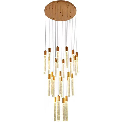 Rotating Crystal Staircase Chandelier LED Lighting