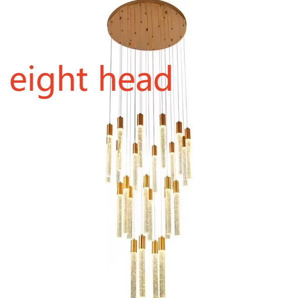 Rotating Crystal Staircase Chandelier LED Lighting