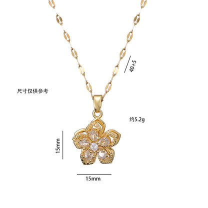 Rotating Floral Zircon Necklace