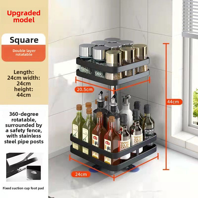 Rotating Kitchen Seasoning Storage Rack