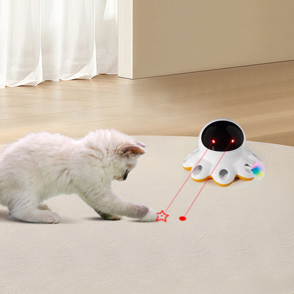 Rotating LED Electric Cat Toy with Automatic Teaser