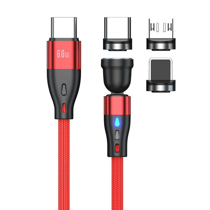 Rotating magnetic suction data cable