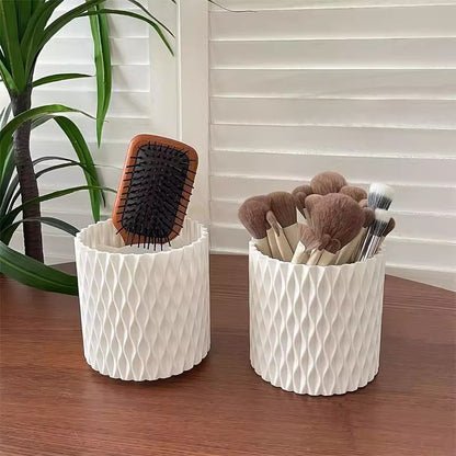 Rotating makeup brush storage holder