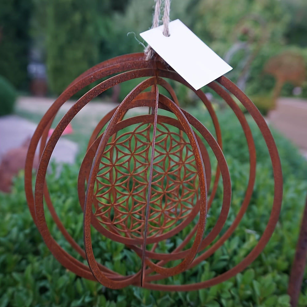 Rotating Metal Wind Chime Garden Ornament