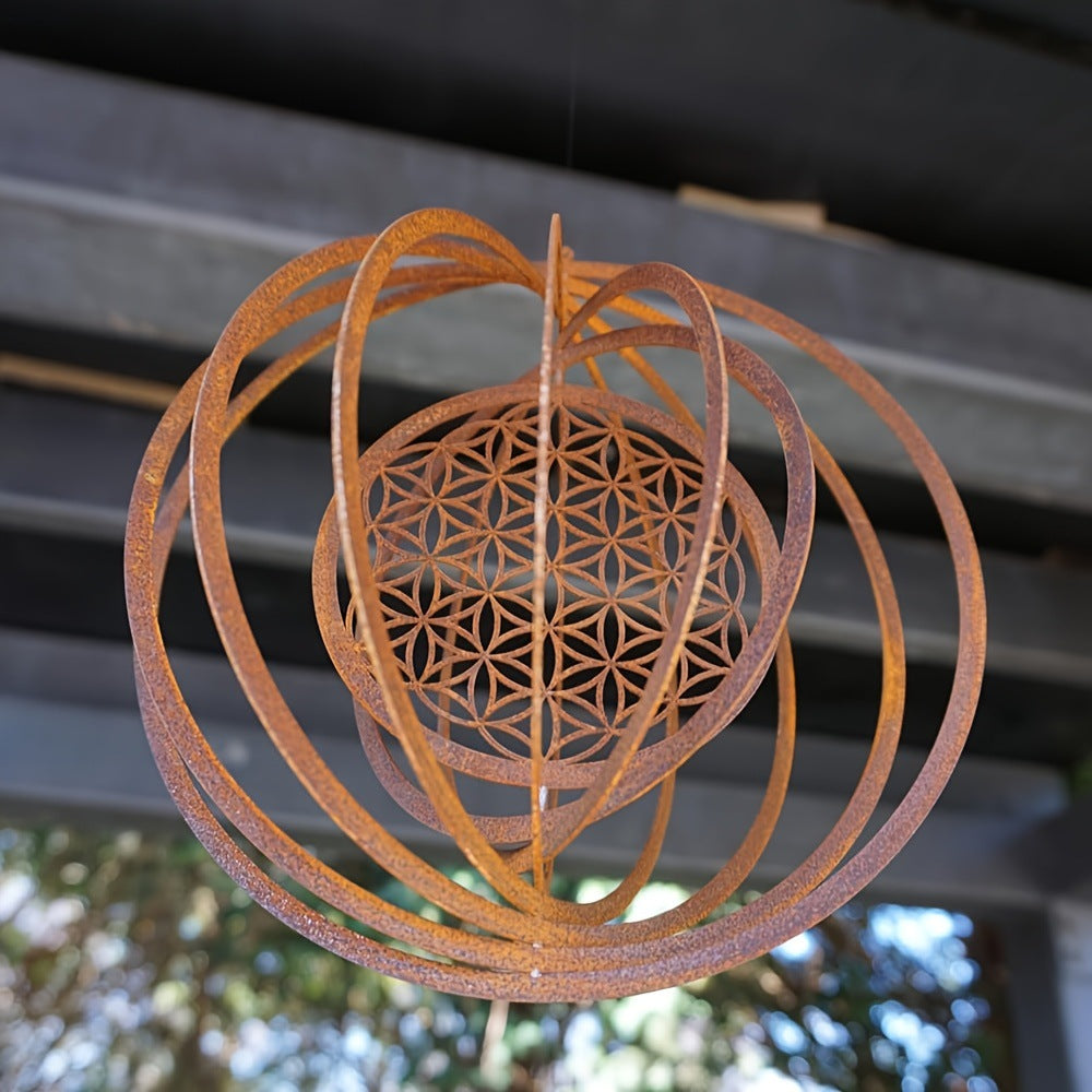 Rotating Metal Wind Chime Garden Ornament
