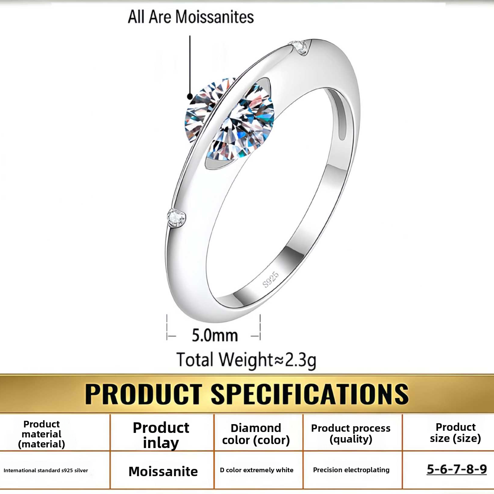Rotating Moissanite Planet Ring in Sterling Silver
