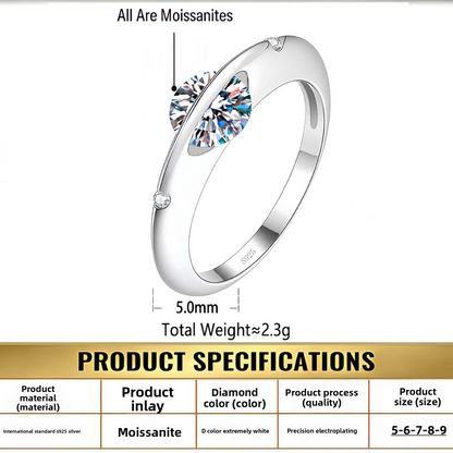 Rotating Moissanite Planet Ring in Sterling Silver