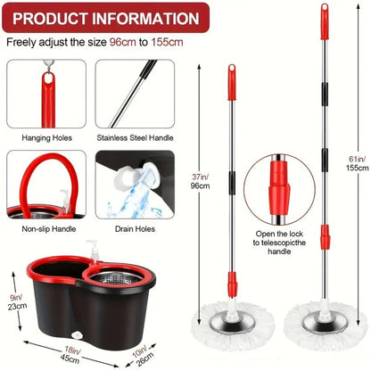 Rotating mop bucket + Replacement head