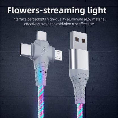 Rotating Multi-Head USB Fast Charging Cable with LED Light