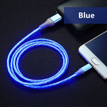 Rotating Multi-Head USB Fast Charging Cable with LED Light
