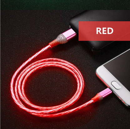 Rotating Multi-Head USB Fast Charging Cable with LED Light