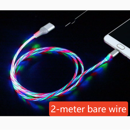 Rotating Multi-Head USB Fast Charging Cable with LED Light