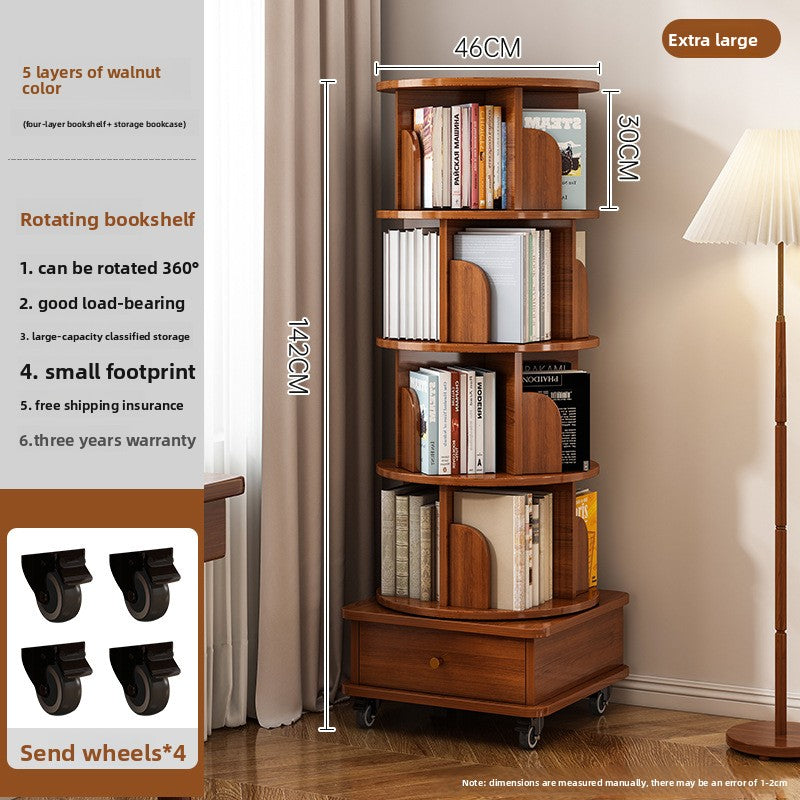 Rotating Multi Layer Storage Bookshelf