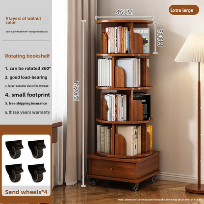Rotating Multi Layer Storage Bookshelf