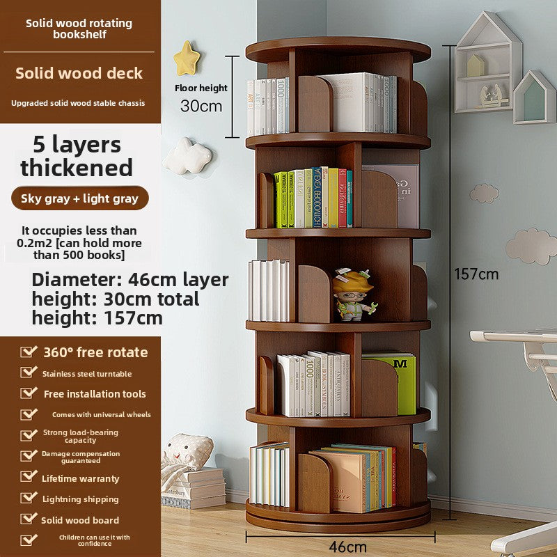 Rotating Multi Layer Storage Bookshelf