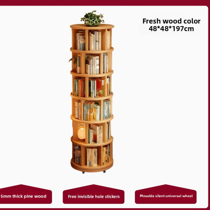 Rotating Multi Layer Storage Bookshelf