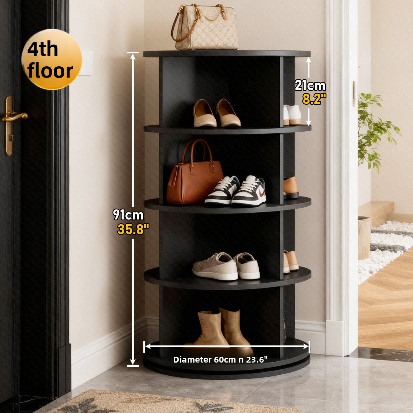 Rotating Multi-Tier Shoe Storage Rack