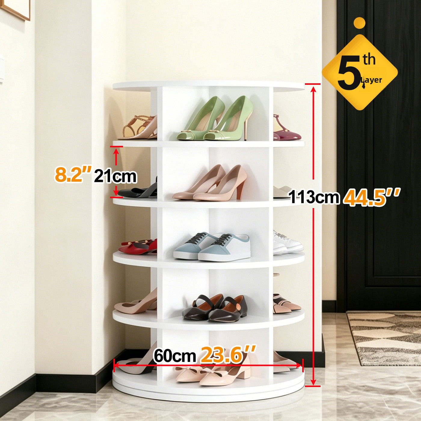 Rotating Multi-Tier Shoe Storage Rack