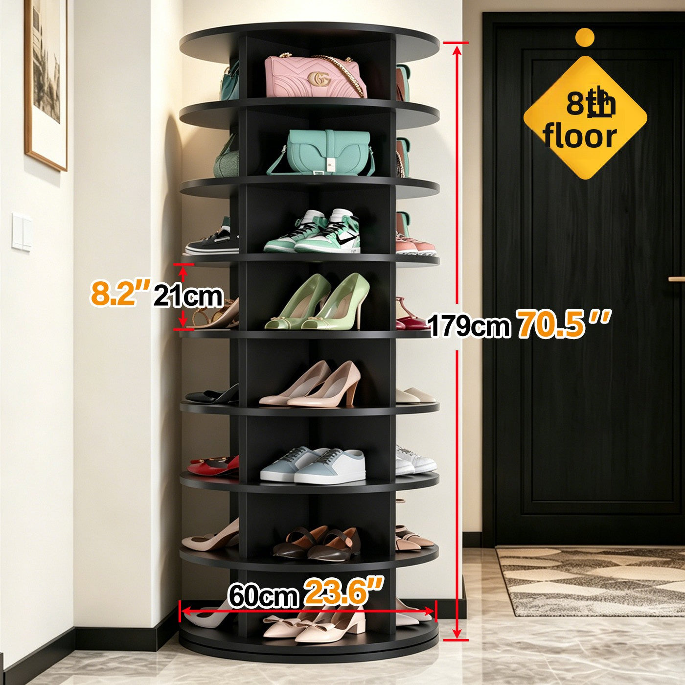 Rotating Multi-Tier Shoe Storage Rack