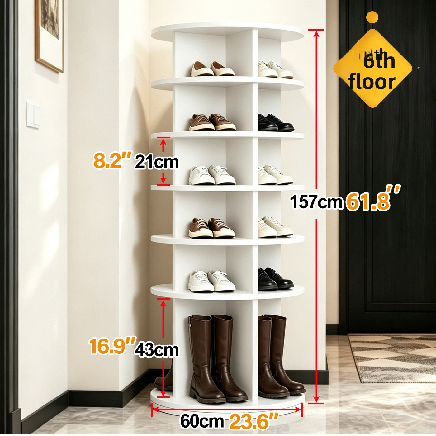 Rotating Multi-Tier Shoe Storage Rack
