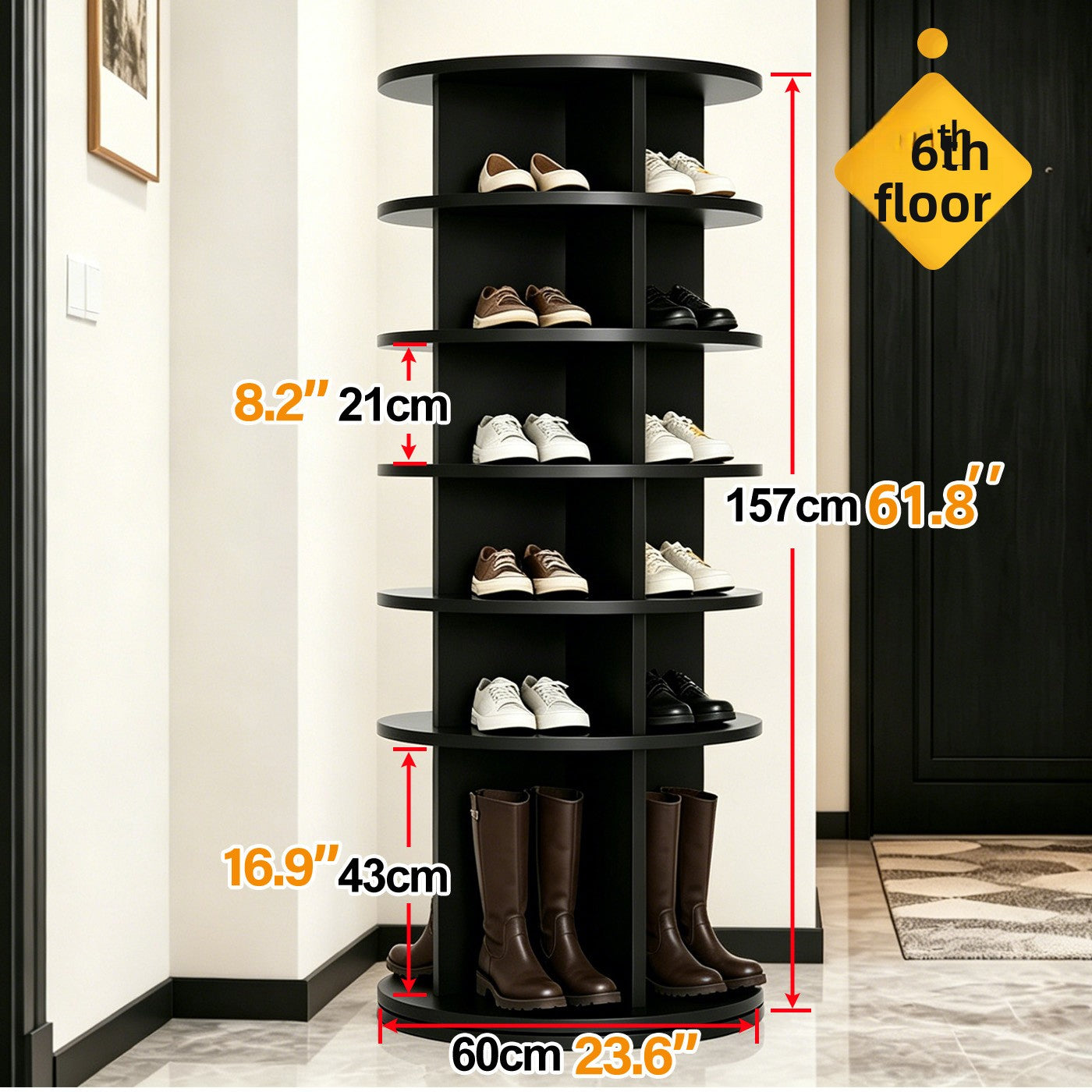 Rotating Multi-Tier Shoe Storage Rack