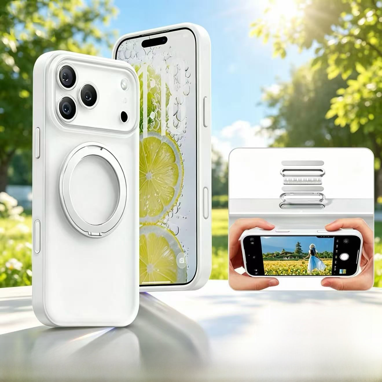 Rotating pivot shell phone case