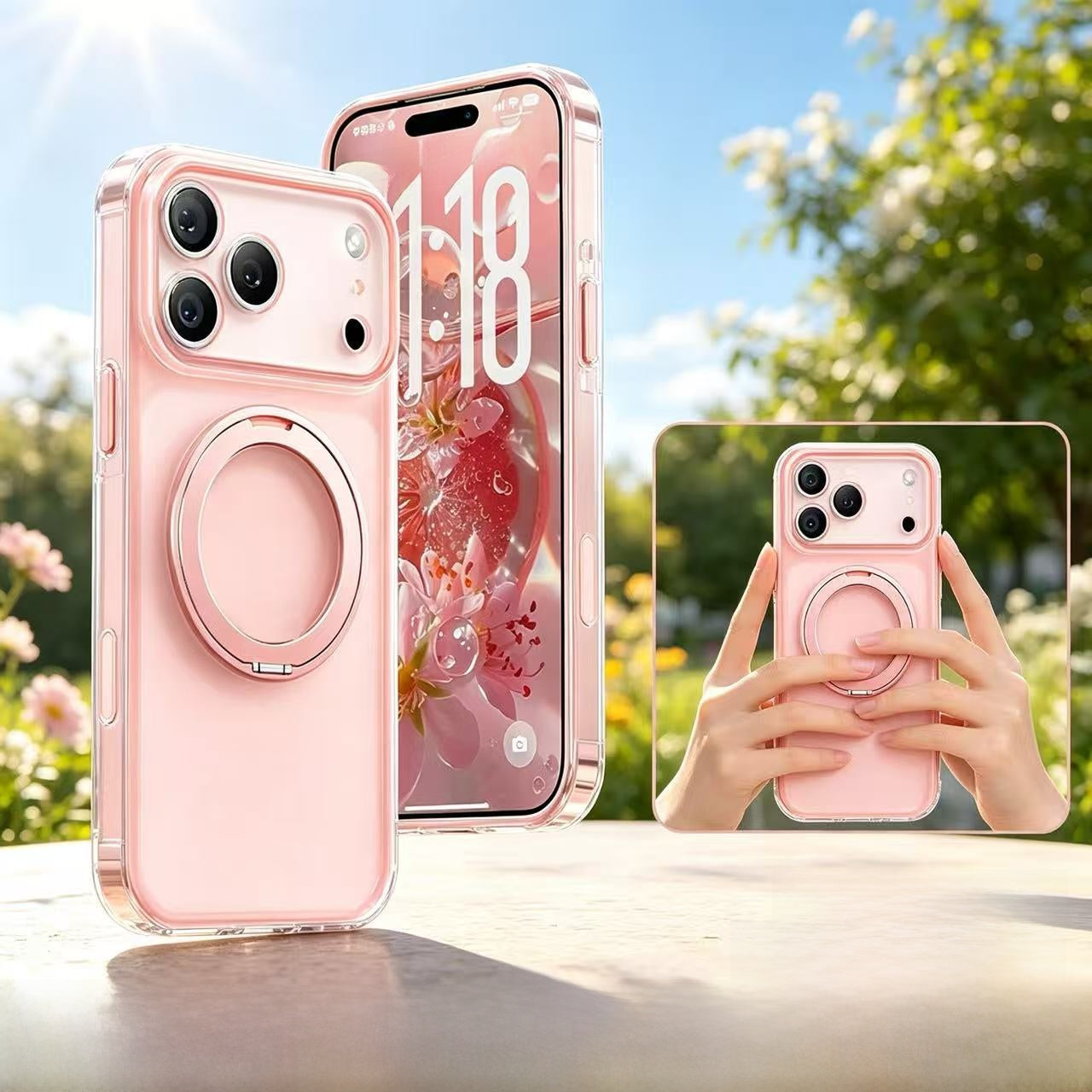Rotating pivot shell phone case