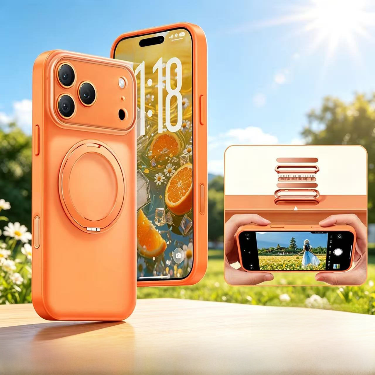 Rotating pivot shell phone case
