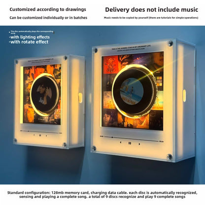 Rotating Record NFC Music Player with Night Light