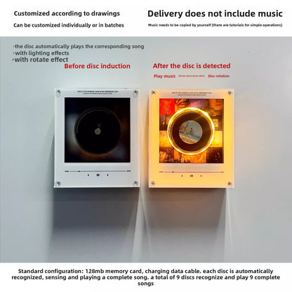 Rotating Record NFC Music Player with Night Light