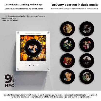 Rotating Record NFC Music Player with Night Light
