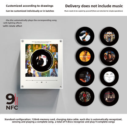 Rotating Record NFC Music Player with Night Light