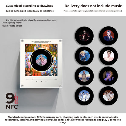 Rotating Record NFC Music Player with Night Light