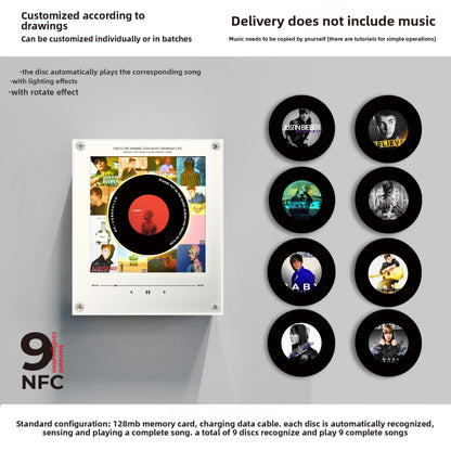 Rotating Record NFC Music Player with Night Light
