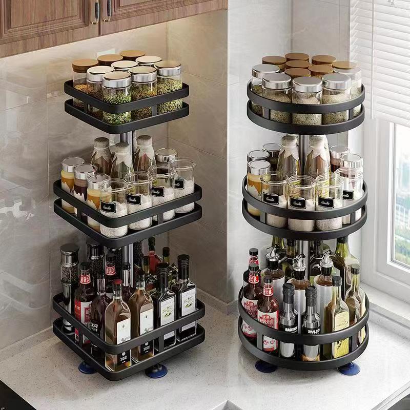 Rotating seasoning rack